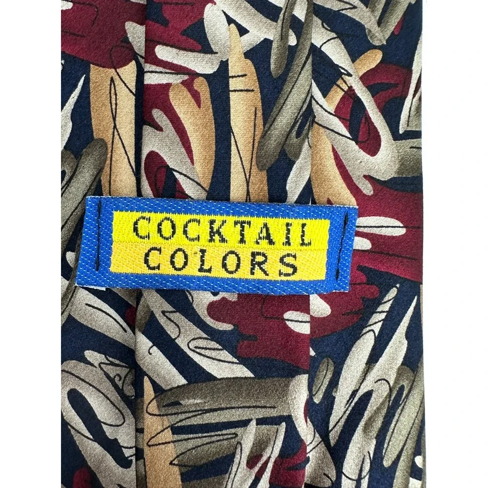 Cocktail Colors Stonehenge Men's Multicolor Geometric Novelty Neck Tie 100% Silk